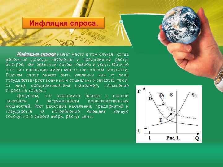 Инфляция спроса. Инфляция спроса имеет место в том случае, когда денежные доходы населения и