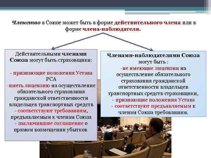  Членство в Союзе может быть в форме действительного члена или в форме члена-наблюдателя.