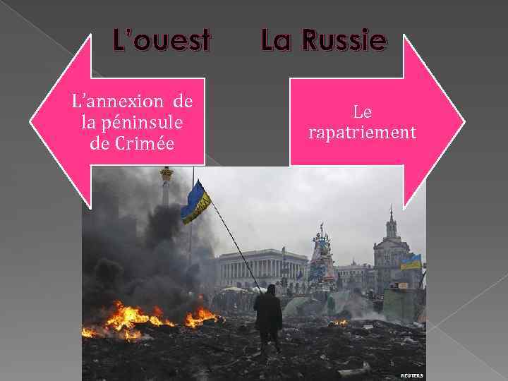 L’ouest L’annexion de la péninsule de Crimée La Russie Le rapatriement 