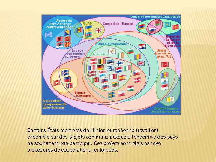 Certains États membres de l'Union européenne travaillent ensemble sur des projets communs auxquels l'ensemble