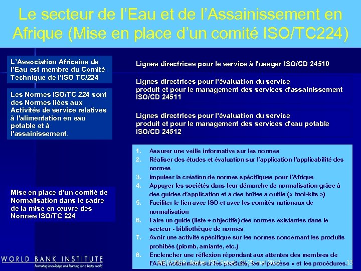Le secteur de l’Eau et de l’Assainissement en Afrique (Mise en place d’un comité