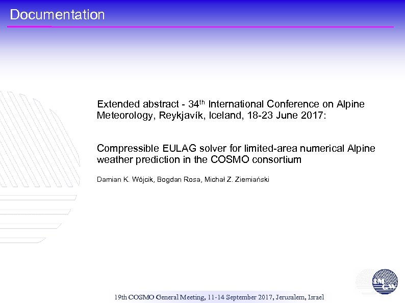 Documentation Extended abstract - 34 th International Conference on Alpine Meteorology, Reykjavík, Iceland, 18