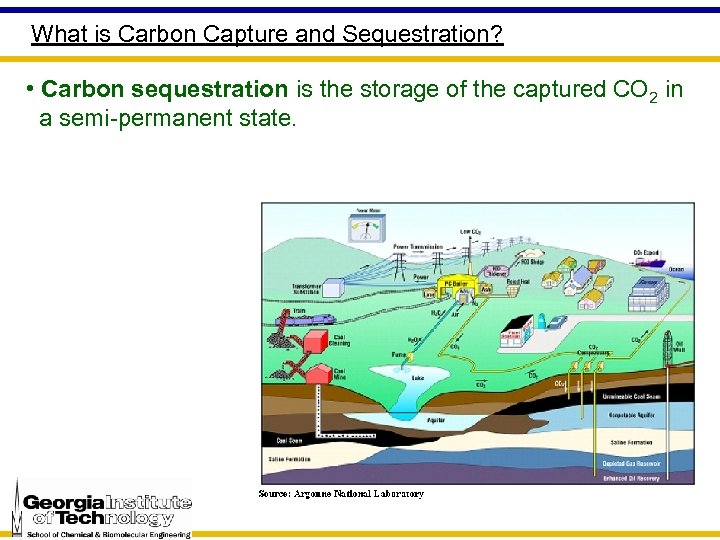 What is Carbon Capture and Sequestration? • Carbon sequestration is the storage of the