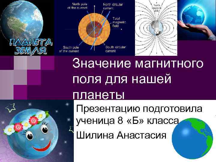 Значение магнитного поля для нашей планеты Презентацию подготовила ученица 8 «Б» класса Шилина Анастасия