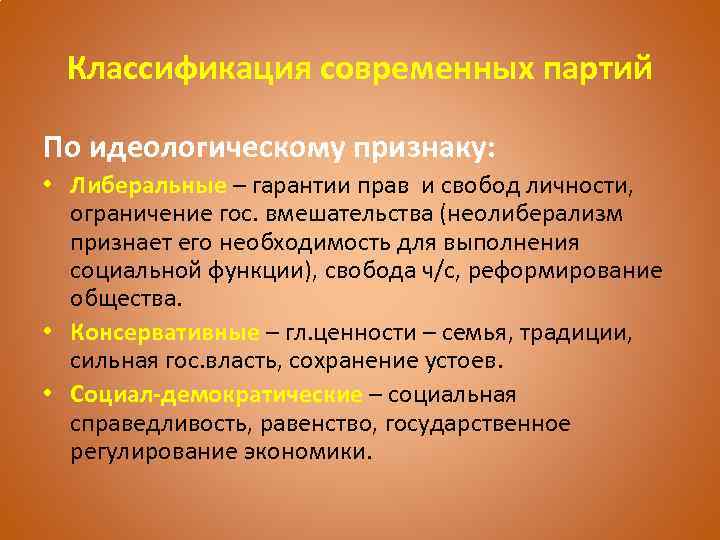 По идеологическому признаку выделяют. Идеология либеральной партии. Прищнааи либеральных партий. Либеральная политическая идеология признаки. Политико идеологический признак партии.