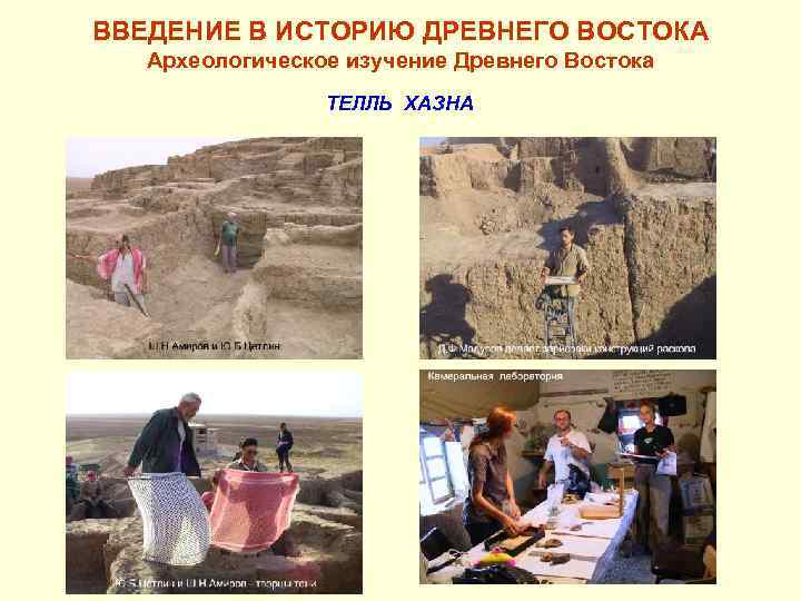 ВВЕДЕНИЕ В ИСТОРИЮ ДРЕВНЕГО ВОСТОКА Археологическое изучение Древнего Востока ТЕЛЛЬ ХАЗНА 