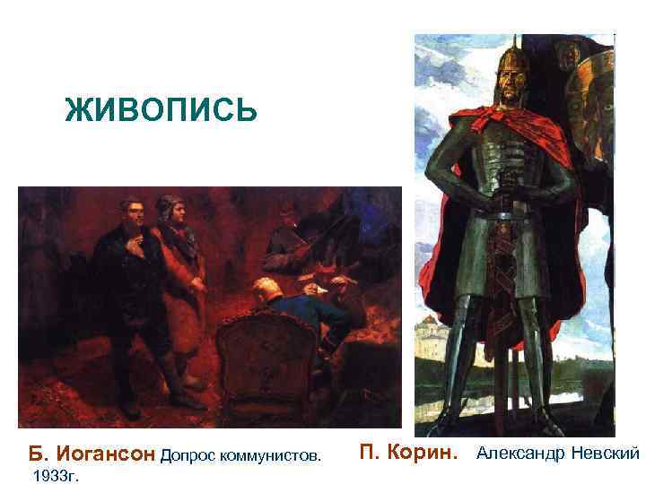 ЖИВОПИСЬ Б. Иогансон Допрос коммунистов. 1933 г. П. Корин. Александр Невский 