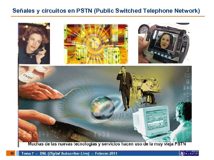 Señales y circuitos en PSTN (Public Switched Telephone Network) 10 Tema 7 – DSL
