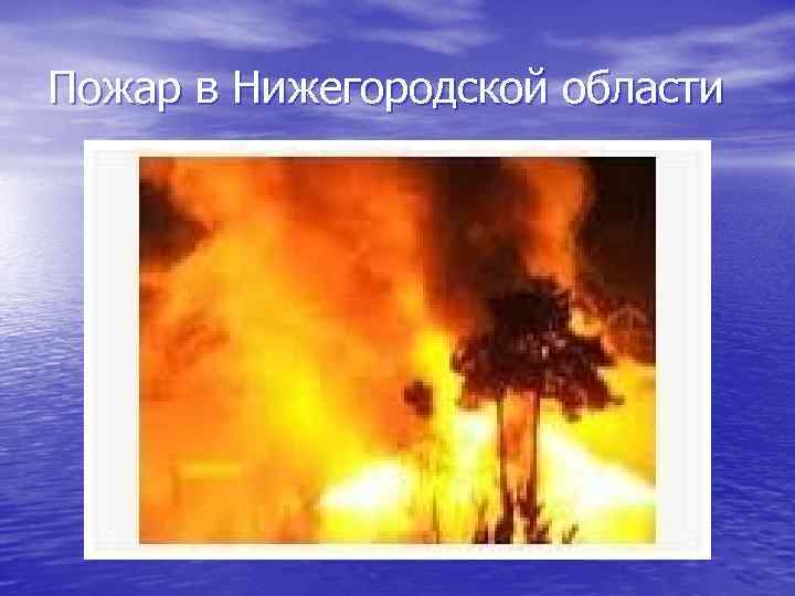 Пожар в Нижегородской области 