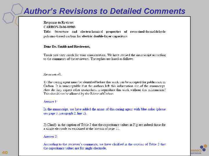 Author’s Revisions to Detailed Comments Dear Dr. Smith and Reviewers, 40 