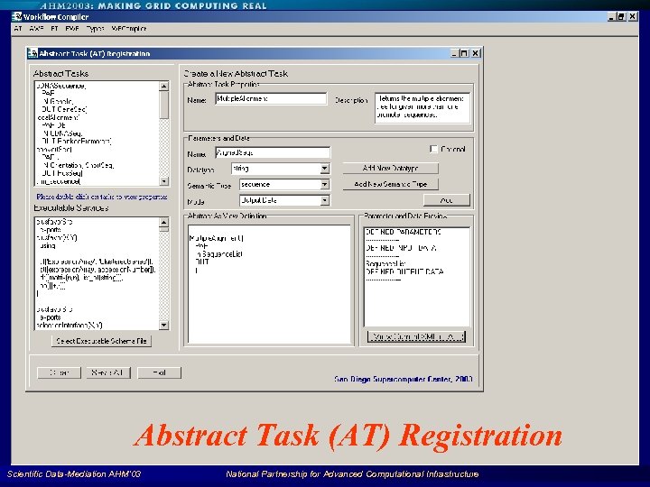 Abstract Task (AT) Registration Scientific Data-Mediation AHM'03 National Partnership for Advanced Computational Infrastructure 87