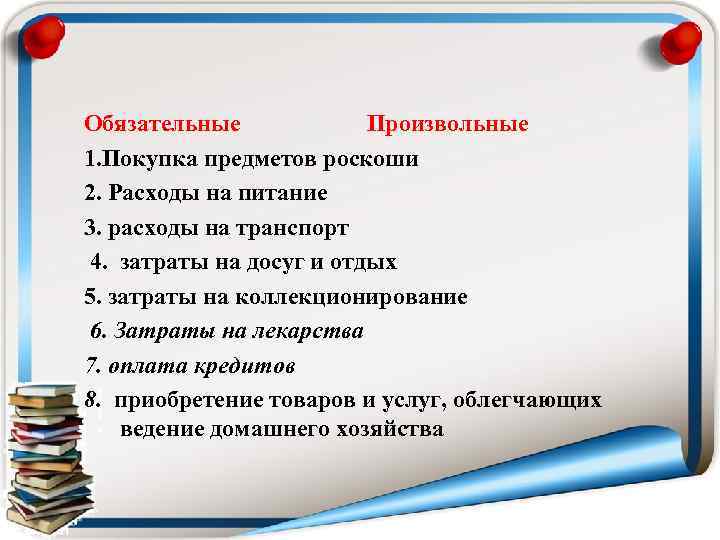 Обязательные произвольные. Обязательные и произвольные расходы. Произвольные и обязательные покупки. Обязательные и произвольные.