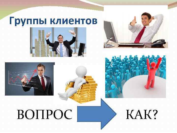 Группы клиентов ВОПРОС КАК? 