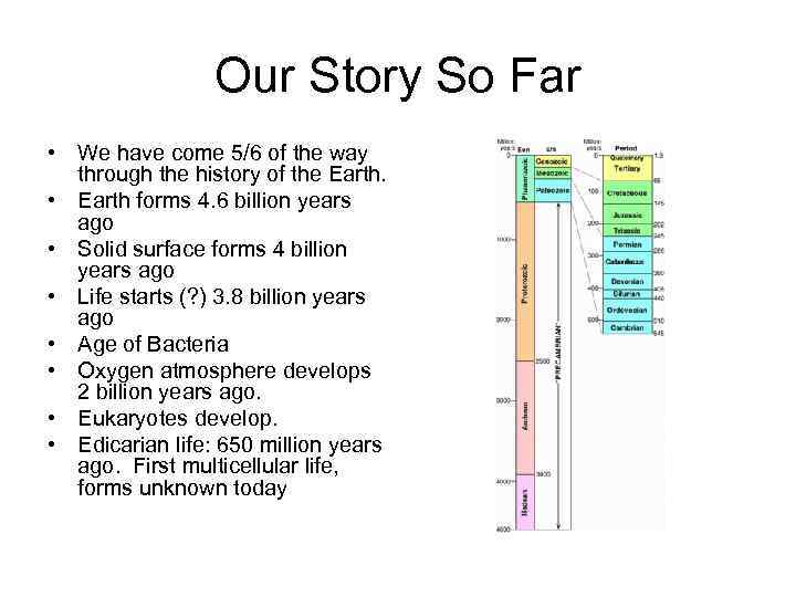 Our Story So Far • We have come 5/6 of the way through the