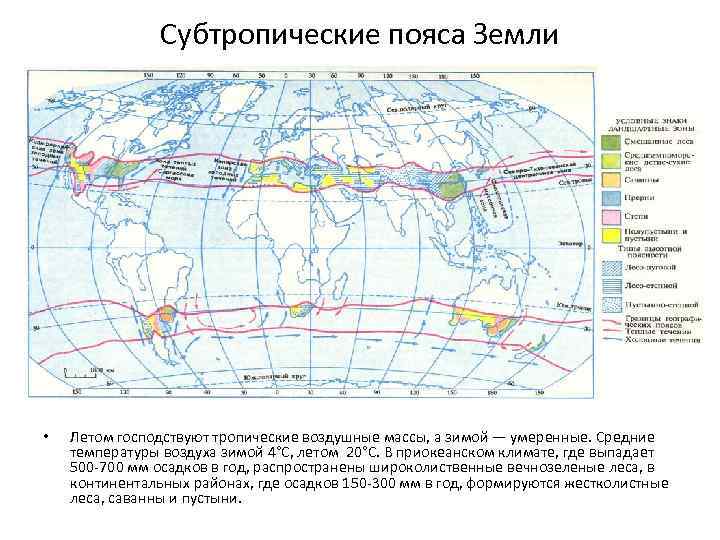 Господствующие воздушные массы летом