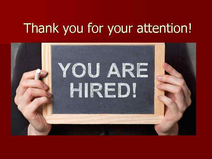 Thank you for your attention! 