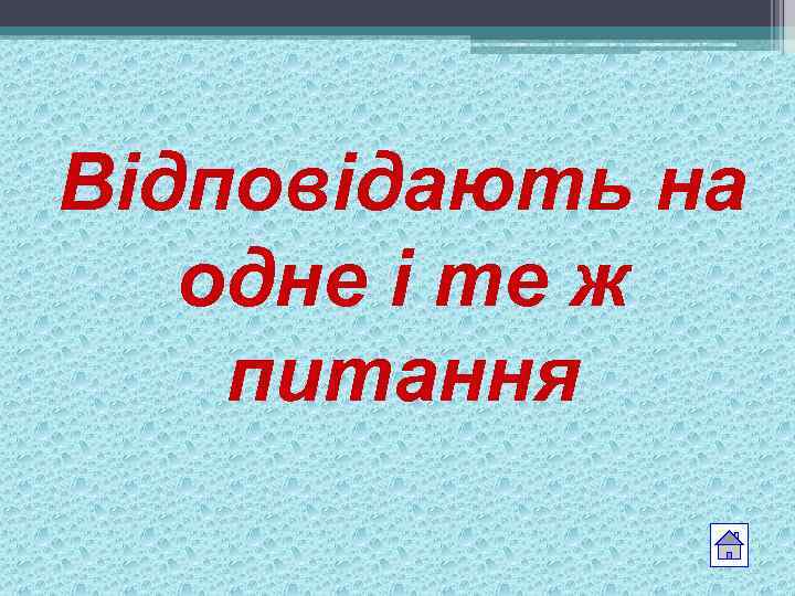 Відповідають на одне і те ж питання 