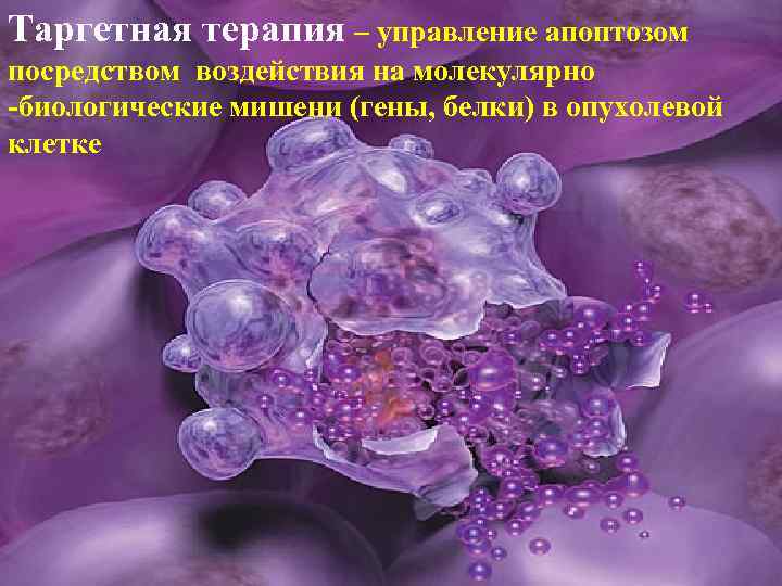 Таргетная терапия – управление апоптозом посредством воздействия на молекулярно -биологические мишени (гены, белки) в