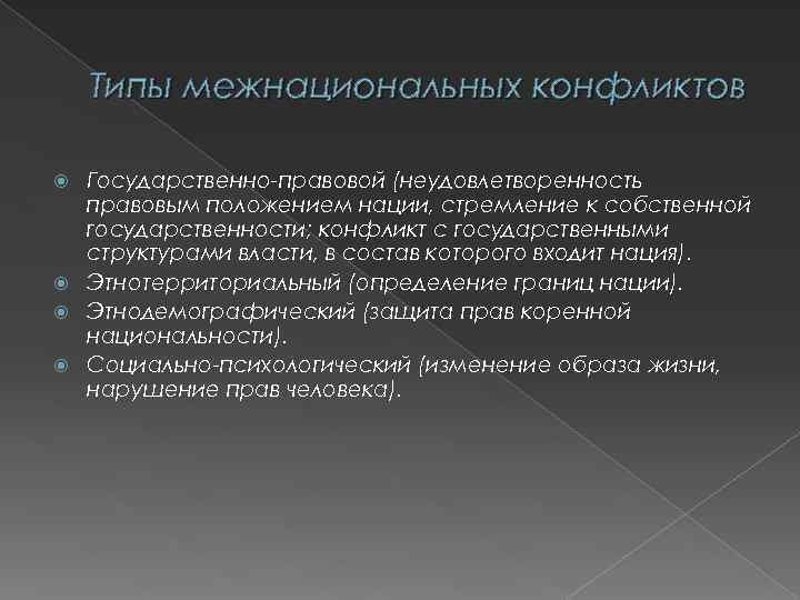 Суть межэтнического конфликта