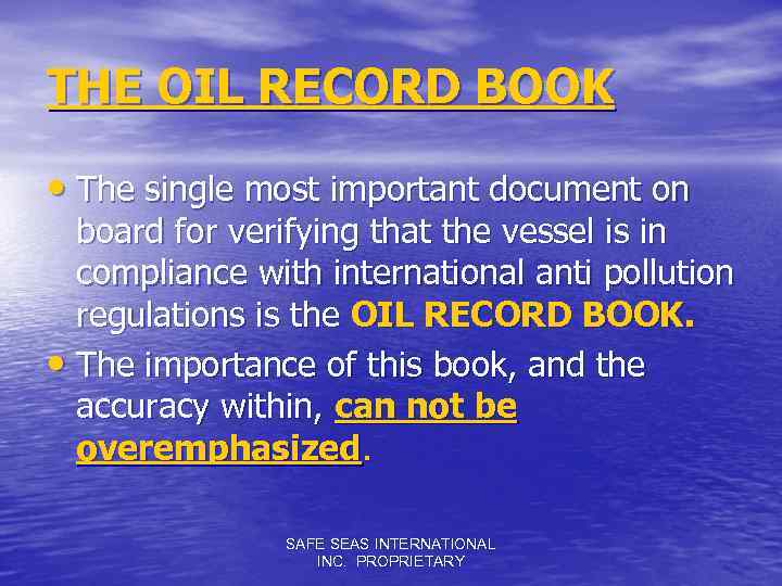 Oil Record Book Entries How To Stay Out