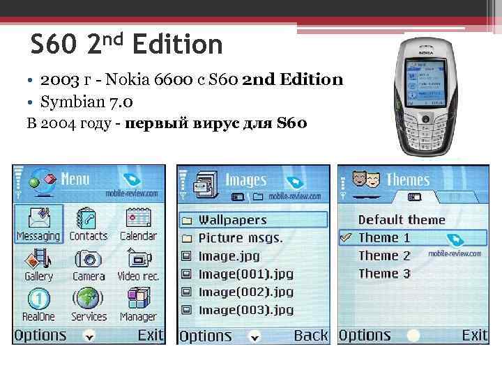 S 60 2 nd Edition • 2003 г - Nokia 6600 с S 60