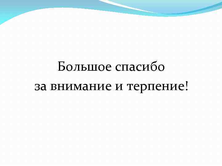 Большое спасибо за внимание и терпение! 