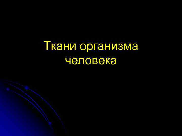 Ткани организма человека 