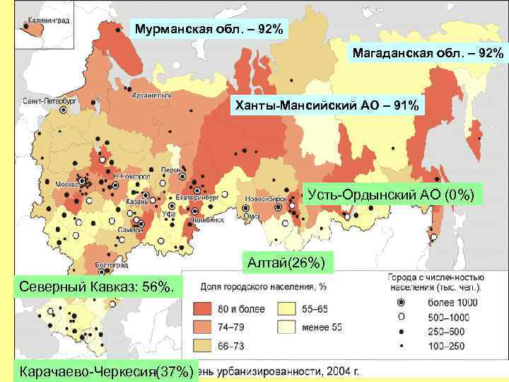 Контурная карта размещение населения урбанизация 8 класс