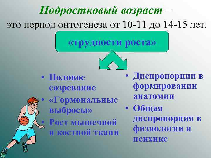 Подростковый возраст – это период онтогенеза от 10 -11 до 14 -15 лет. «трудности