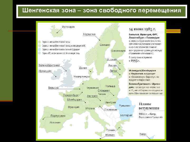 Шенгенская зона – зона свободного перемещения 