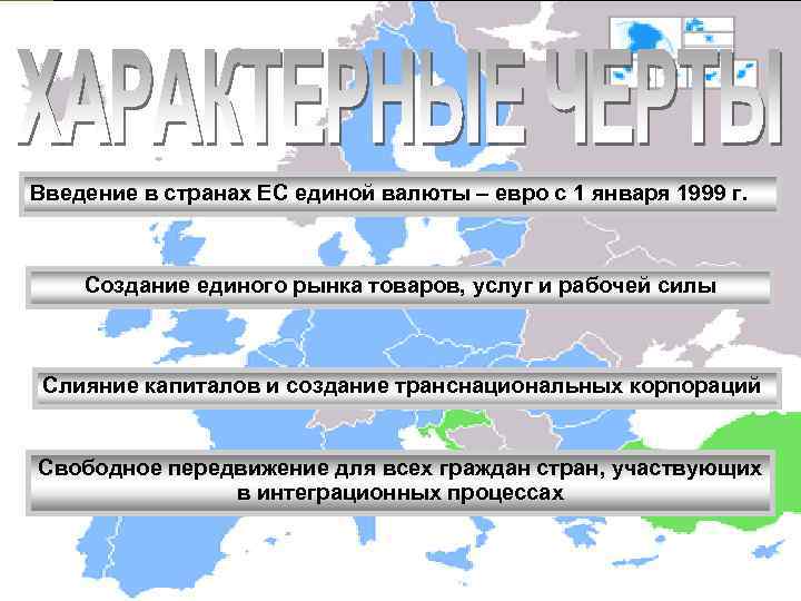 Введение в странах ЕС единой валюты – евро с 1 января 1999 г. Создание