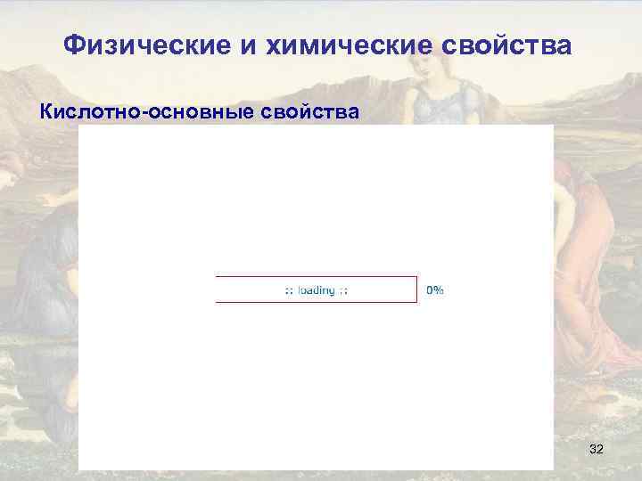 Физические и химические свойства Кислотно-основные свойства 32 