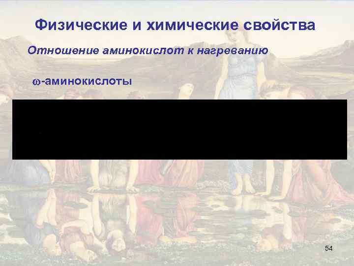 Физические и химические свойства Отношение аминокислот к нагреванию -аминокислоты 54 