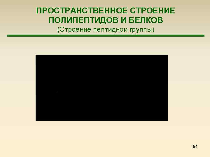 ПРОСТРАНСТВЕННОЕ СТРОЕНИЕ ПОЛИПЕПТИДОВ И БЕЛКОВ (Строение пептидной группы) 54 