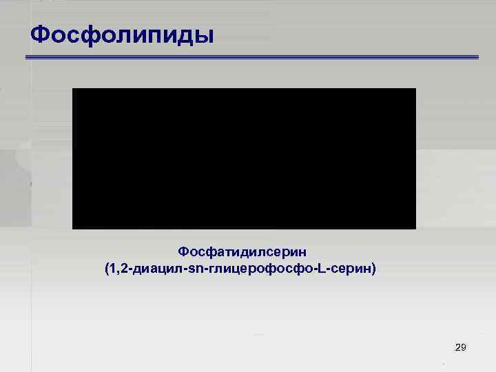 Фосфолипиды Фосфатидилсерин (1, 2 диацил sn глицерофосфо L серин) 29 