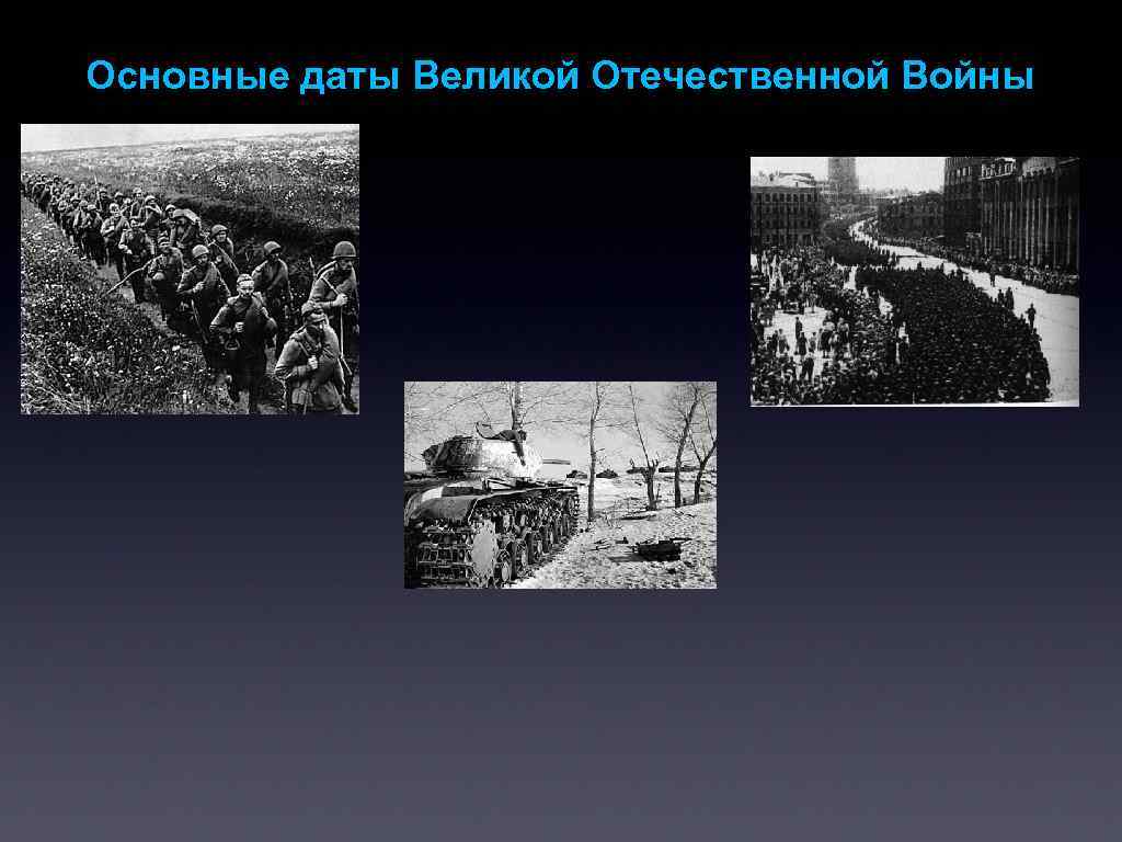 Основные даты Великой Отечественной Войны 