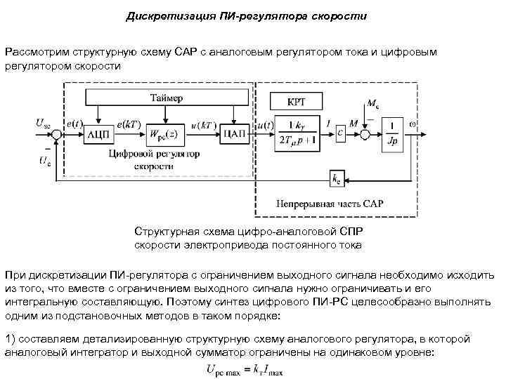 Структурная схема пи регулятора