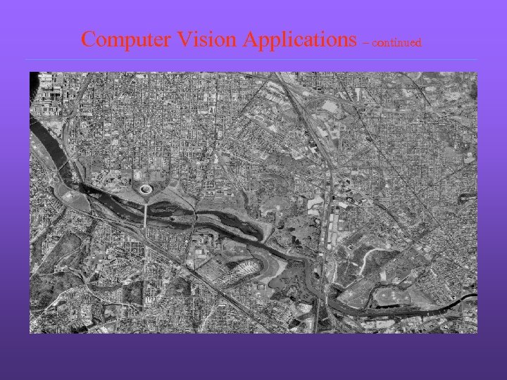 Computer Vision Applications – continued 