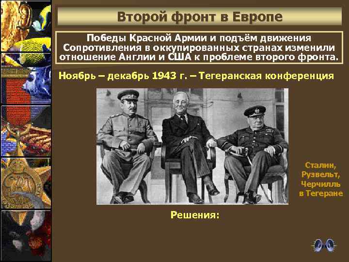 Второй фронт в Европе Победы Красной Армии и подъём движения Сопротивления в оккупированных странах