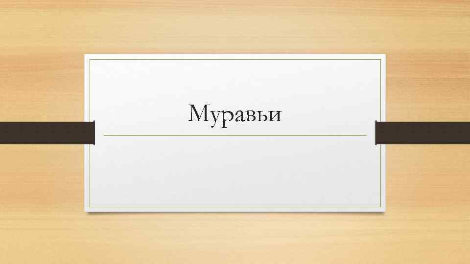 Муравьи 