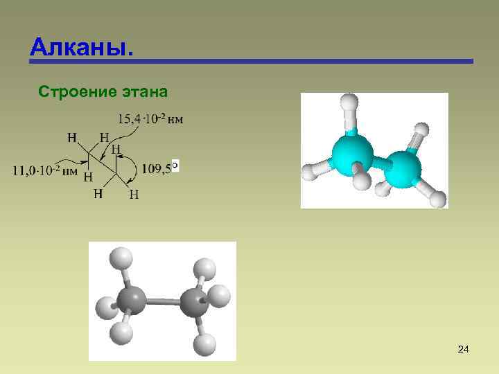 Алканы. Строение этана 24 