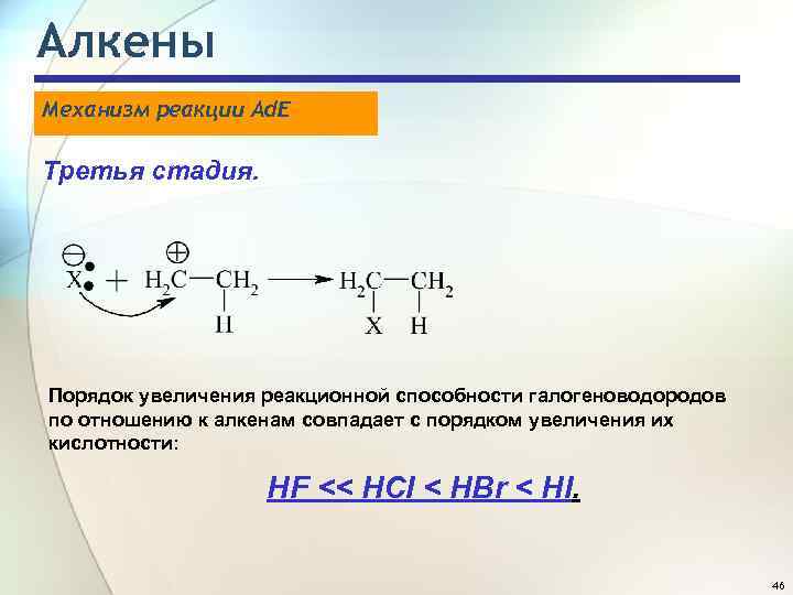 Алкены присоединение водорода