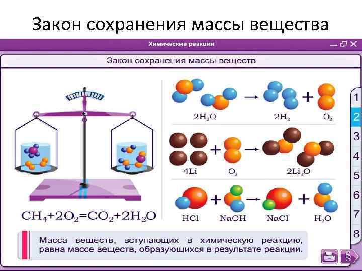 Закон сохранения массы вещества • Закон сохранения массы веществ в реакциях 