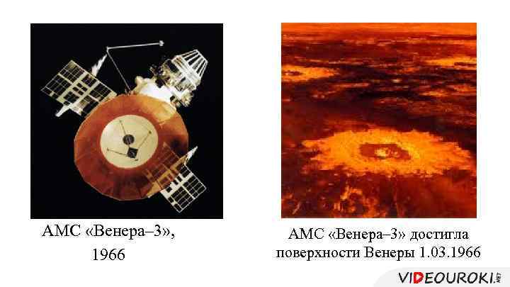 АМС «Венера– 3» , 1966 АМС «Венера– 3» достигла поверхности Венеры 1. 03. 1966