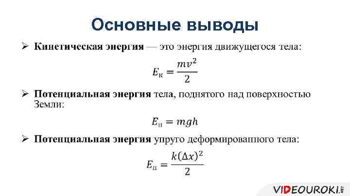 Основные выводы • 