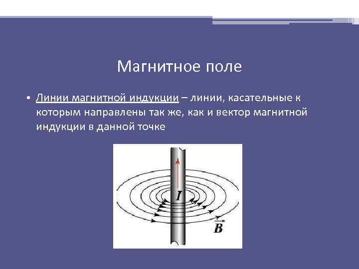 Магнитное поле • Линии магнитной индукции – линии, касательные к которым направлены так же,