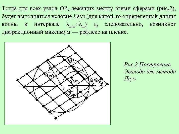 Тогда для всех узлов OP, лежащих между этими сферами (рис. 2), будет выполняться условие