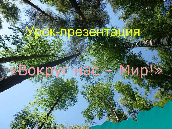 Урок-презентация «Вокруг нас – Мир!» 