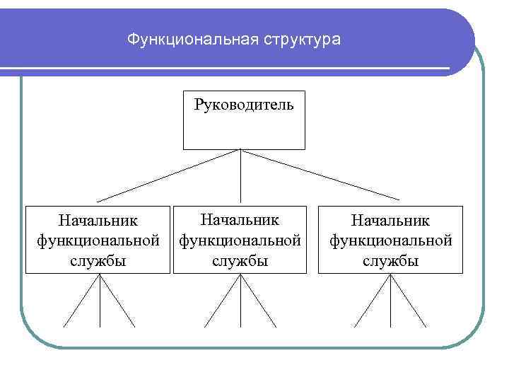 Функциональная структура Руководитель Начальник функциональной службы 