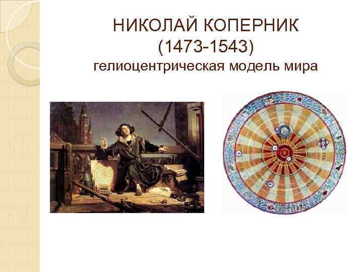 НИКОЛАЙ КОПЕРНИК (1473 -1543) гелиоцентрическая модель мира 